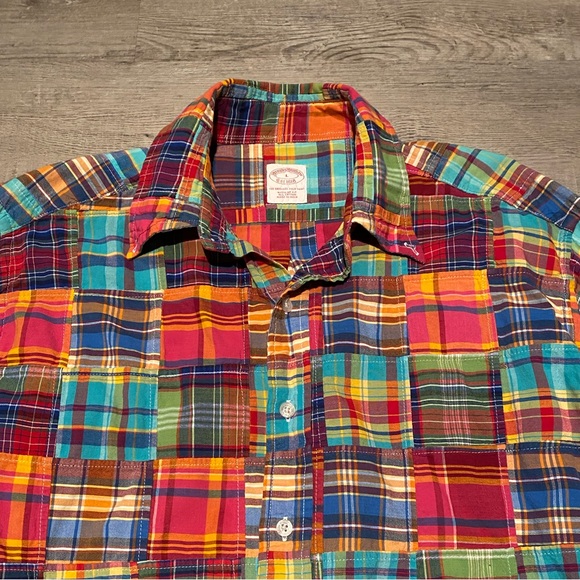 Brooks Brothers Madras Long Sleeve Button Up Shirt Patchwork Men’s Size Large - Picture 2 of 4